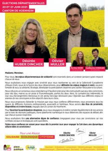 Départementales canton Hoenheim - Profession de foi parti socialiste